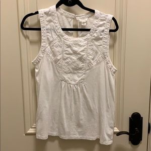 White cotton sleeveless top
